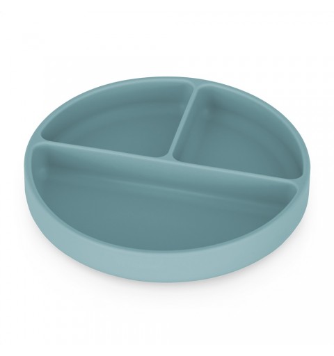 Petite& Mars Take&Match - silikonowy talerzyk z przegródkami okragły  6m+ | Frosted Sky